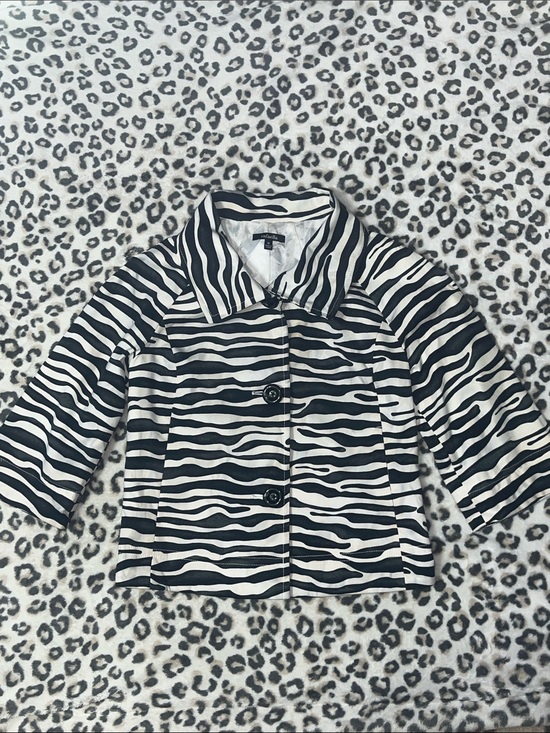 Rafaella Jackets & Blazers - Rafaella Black & White Zebra Print Jacket